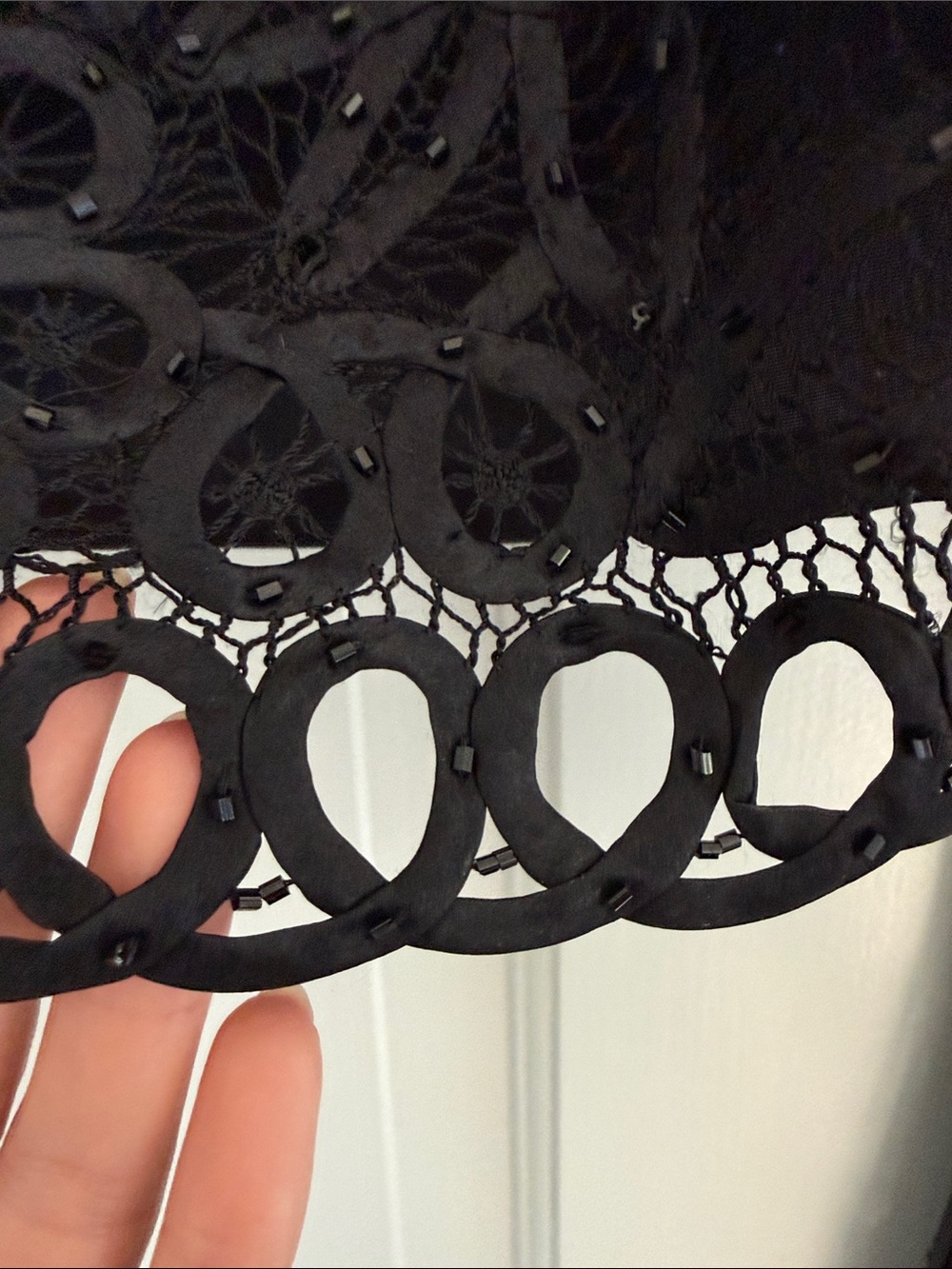 Black 100% Silk Crochet Midi Skirt and Top Large - Picture 7 of 7